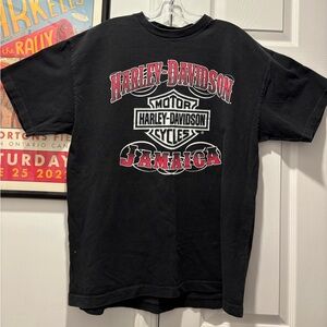 Harley-Davidson Black Shirt with Red and Gold Graphics